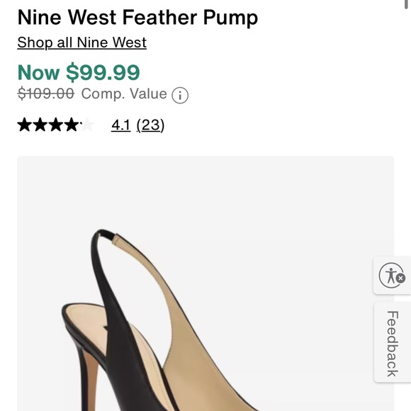 Nine West Black Leather Slingback Heels - Picture 8 of 8